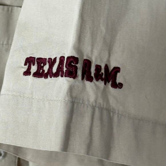 Columbia PFG Texas A&M khaki short sleeve button down embroidered shirt - Picture 5 of 7